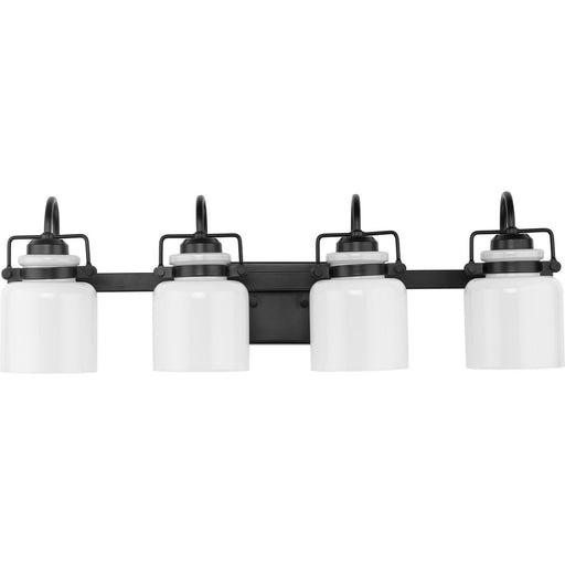 Progress Lighting Fessler Collection Four-Light Bath And Vanity Fixture Matte Black (P300441-31M)