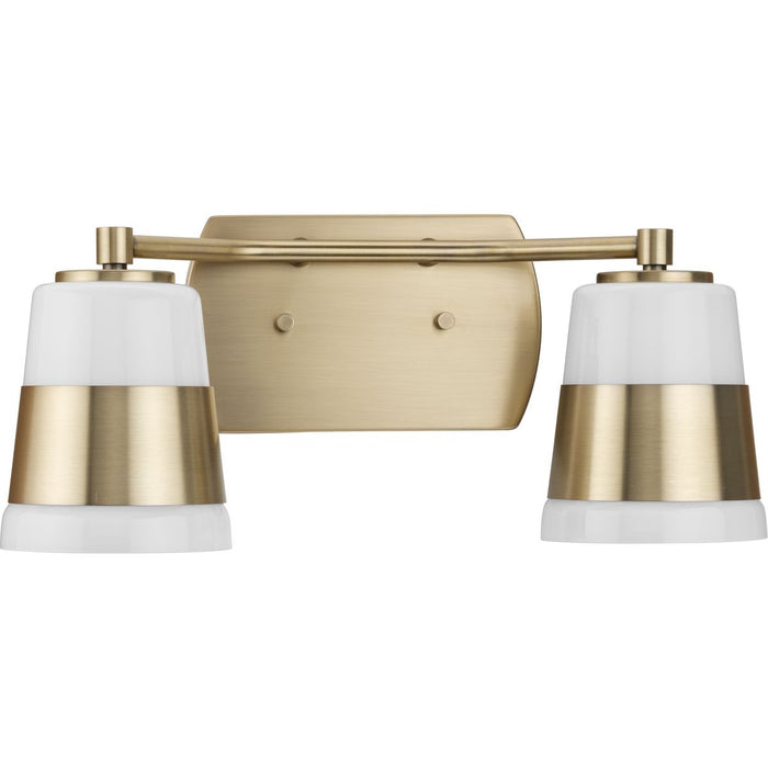 Progress Lighting Haven Collection Two-Light Bath And Vanity Fixture Vintage Brass (P300443-163)