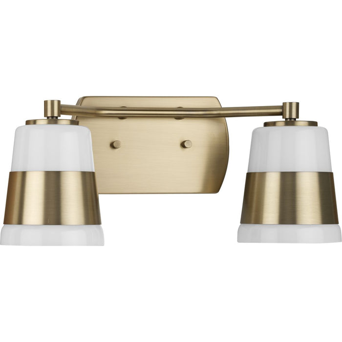 Progress Lighting Haven Collection Two-Light Bath And Vanity Fixture Vintage Brass (P300443-163)