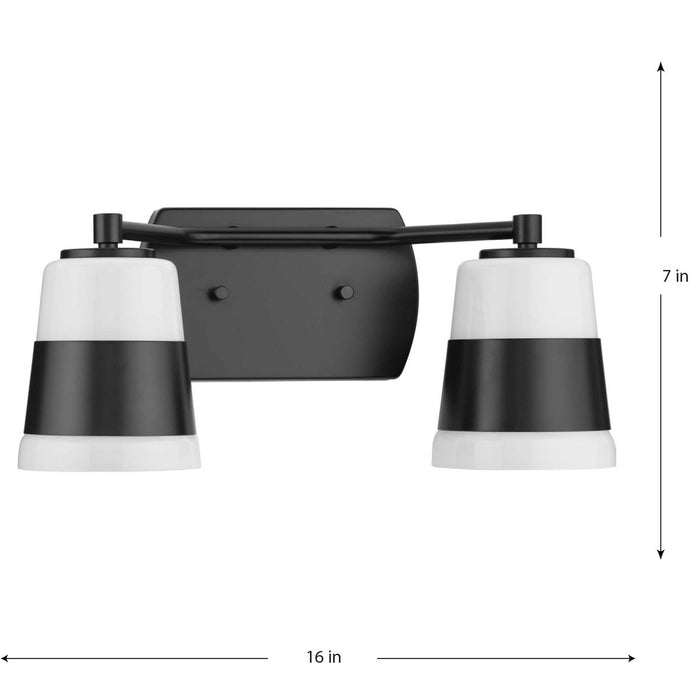 Progress Lighting Haven Collection Two-Light Bath And Vanity Fixture Matte Black (P300443-31M)