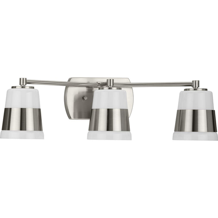 Progress Lighting Haven Collection Three-Light Bath And Vanity Fixture Brushed Nickel (P300444-009)