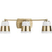 Progress Lighting Haven Collection Three-Light Bath And Vanity Fixture Vintage Brass (P300444-163)