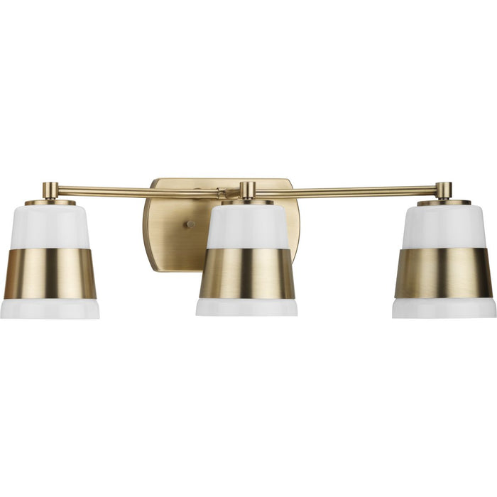 Progress Lighting Haven Collection Three-Light Bath And Vanity Fixture Vintage Brass (P300444-163)