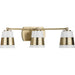 Progress Lighting Haven Collection Three-Light Bath And Vanity Fixture Vintage Brass (P300444-163)