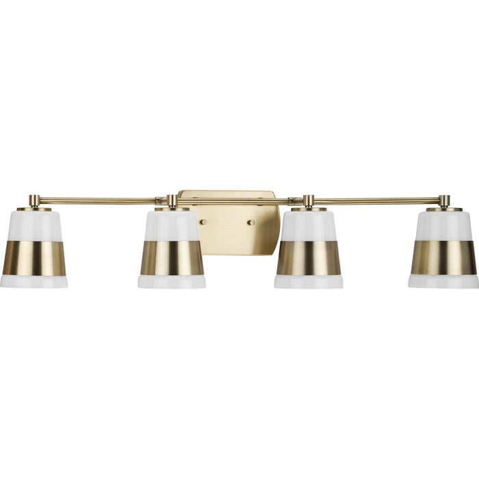 Progress Lighting Haven Collection Four-Light Bath And Vanity Fixture Vintage Brass (P300445-163)