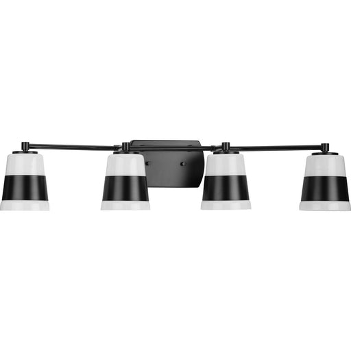 Progress Lighting Haven Collection Four-Light Bath And Vanity Fixture Matte Black (P300445-31M)