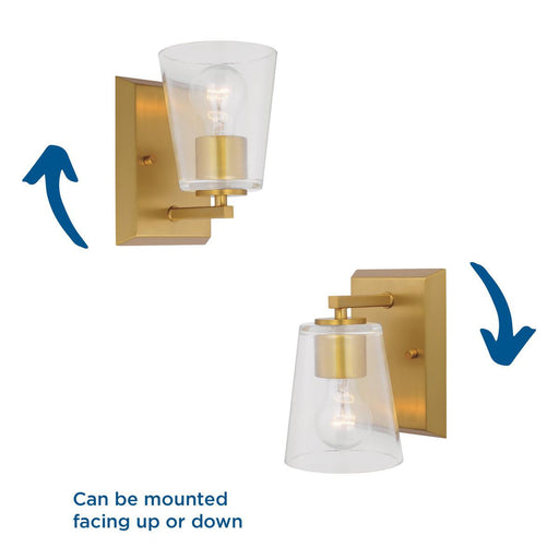 Progress Lighting Vertex Collection One-Light Bath And Vanity Fixture Brushed Gold (P300457-191)