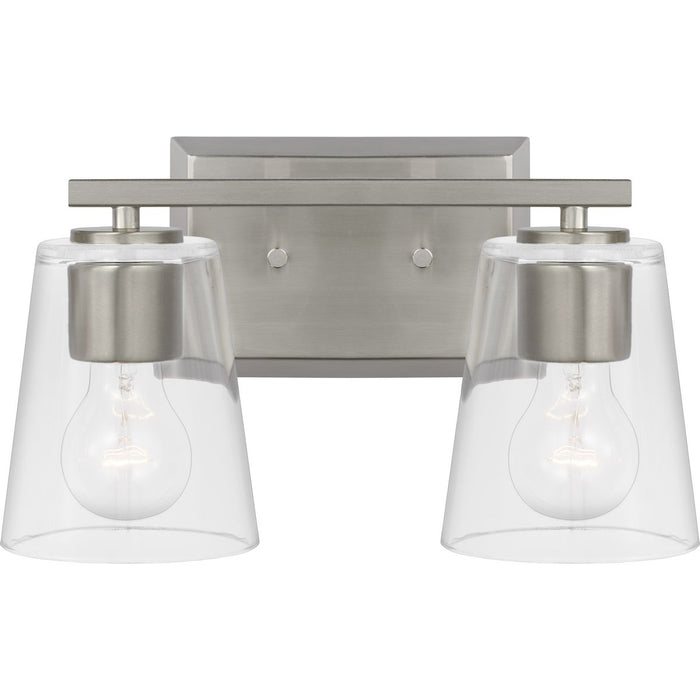 Progress Lighting Vertex Collection Two-Light Bath And Vanity Fixture Brushed Nickel (P300458-009)