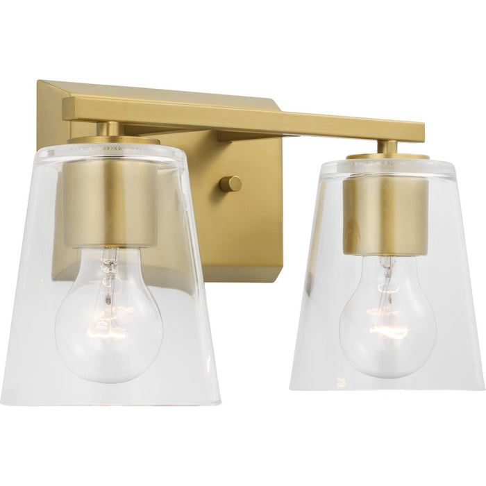 Progress Lighting Vertex Collection Two-Light Bath And Vanity Fixture Brushed Gold (P300458-191)