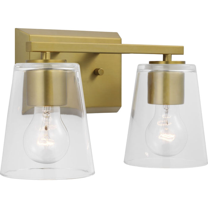 Progress Lighting Vertex Collection Two-Light Bath And Vanity Fixture Brushed Gold (P300458-191)