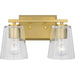 Progress Lighting Vertex Collection Two-Light Bath And Vanity Fixture Brushed Gold (P300458-191)