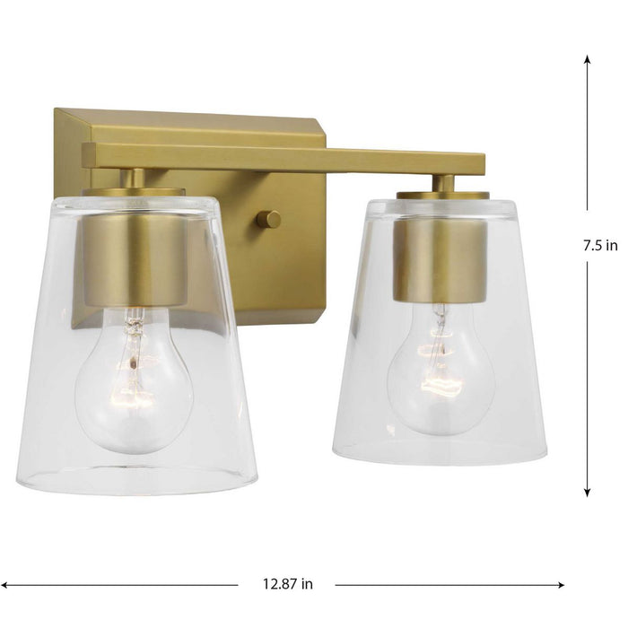 Progress Lighting Vertex Collection Two-Light Bath And Vanity Fixture Brushed Gold (P300458-191)
