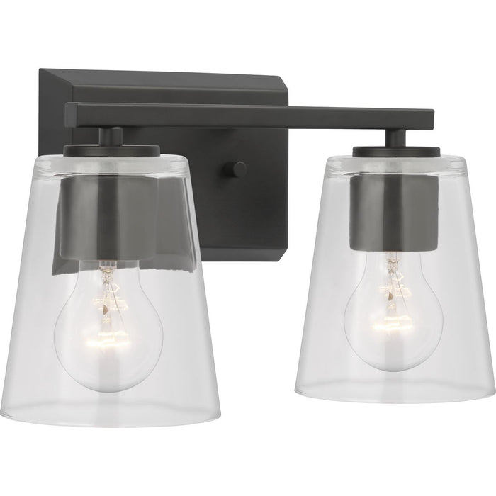 Progress Lighting Vertex Collection Two-Light Bath And Vanity Fixture Matte Black (P300458-31M)