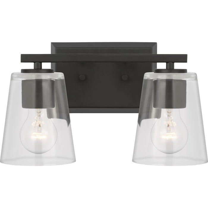 Progress Lighting Vertex Collection Two-Light Bath And Vanity Fixture Matte Black (P300458-31M)