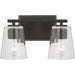 Progress Lighting Vertex Collection Two-Light Bath And Vanity Fixture Matte Black (P300458-31M)