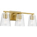 Progress Lighting Vertex Collection Three-Light Bath And Vanity Fixture Brushed Gold (P300459-191)