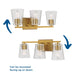 Progress Lighting Vertex Collection Three-Light Bath And Vanity Fixture Brushed Gold (P300459-191)