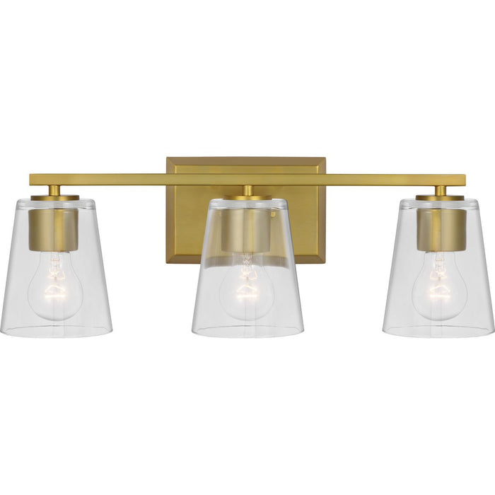 Progress Lighting Vertex Collection Three-Light Bath And Vanity Fixture Brushed Gold (P300459-191)