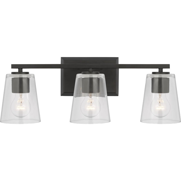 Progress Lighting Vertex Collection Three-Light Bath And Vanity Fixture Matte Black (P300459-31M)