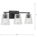 Progress Lighting Vertex Collection Three-Light Bath And Vanity Fixture Matte Black (P300459-31M)