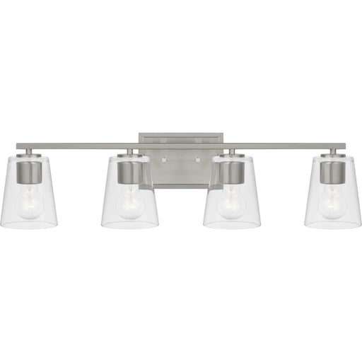 Progress Lighting Vertex Collection Four-Light Bath And Vanity Fixture Brushed Nickel (P300460-009)