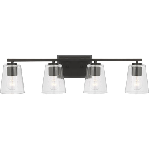 Progress Lighting Vertex Collection Four-Light Bath And Vanity Fixture Matte Black (P300460-31M)