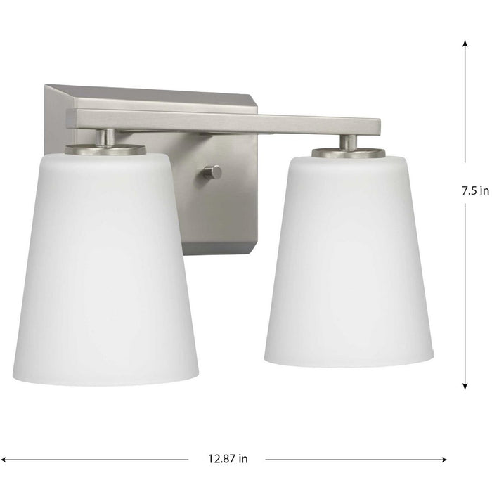 Progress Lighting Vertex Collection Two-Light Bath And Vanity Fixture Brushed Nickel (P300462-009)