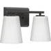 Progress Lighting Vertex Collection Two-Light Bath And Vanity Fixture Matte Black (P300462-31M)