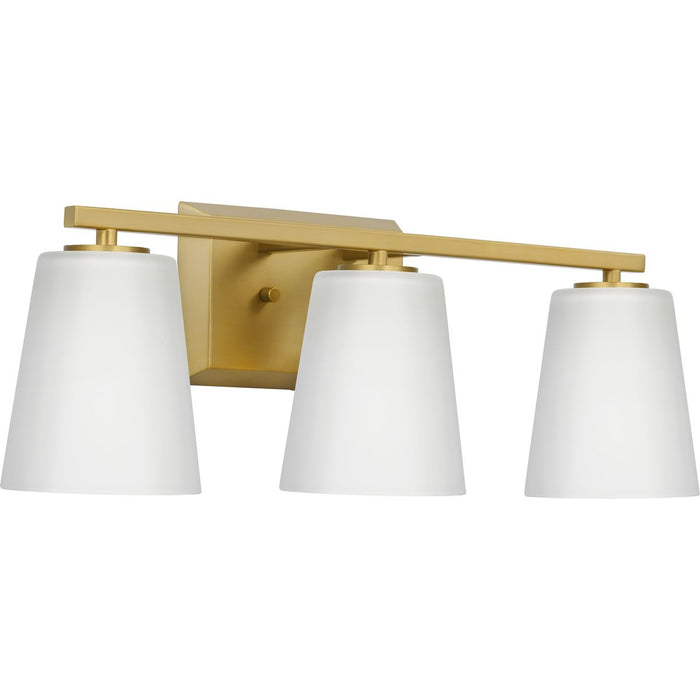 Progress Lighting Vertex Collection Three-Light Bath And Vanity Fixture Brushed Gold (P300463-191)