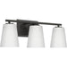 Progress Lighting Vertex Collection Three-Light Bath And Vanity Fixture Matte Black (P300463-31M)