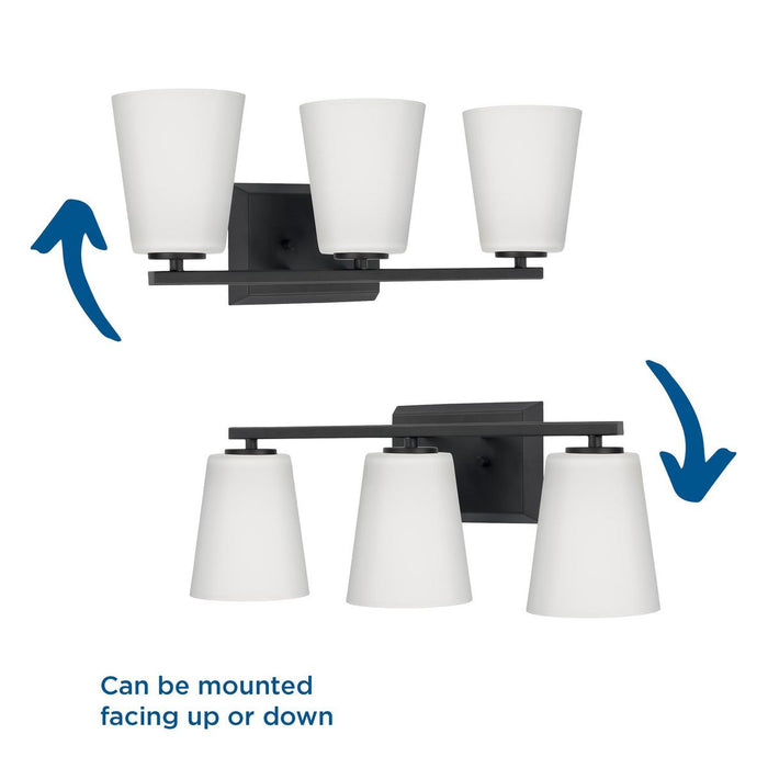 Progress Lighting Vertex Collection Three-Light Bath And Vanity Fixture Matte Black (P300463-31M)