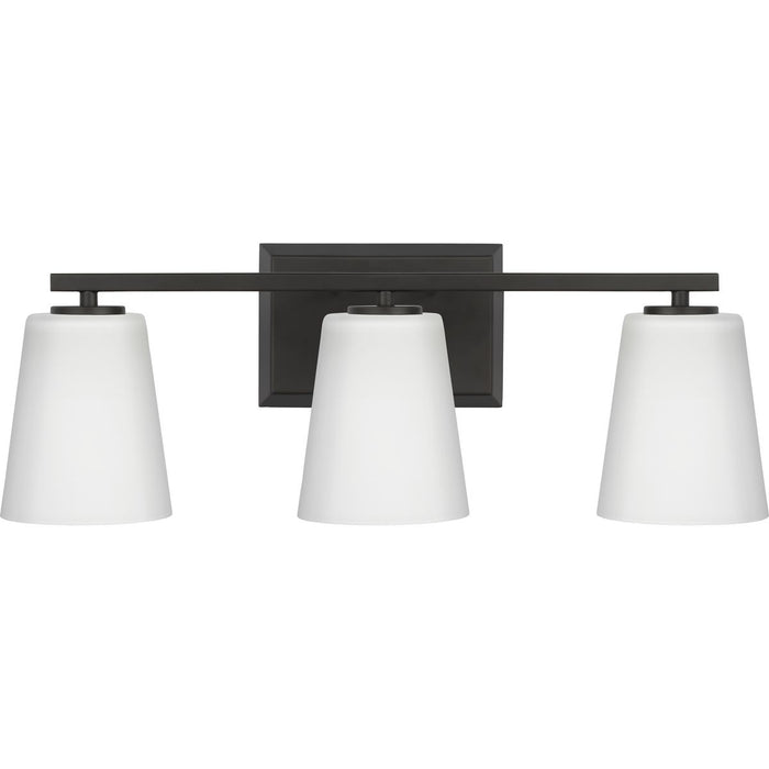 Progress Lighting Vertex Collection Three-Light Bath And Vanity Fixture Matte Black (P300463-31M)