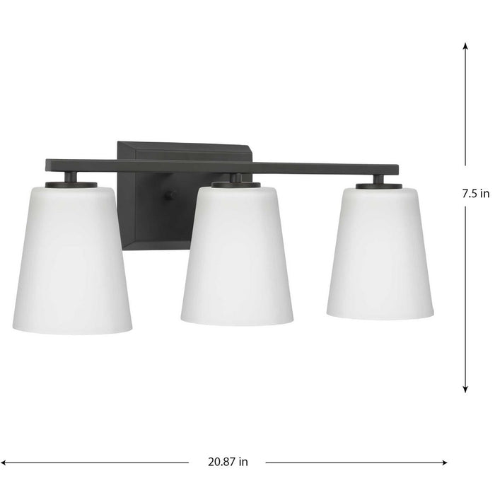 Progress Lighting Vertex Collection Three-Light Bath And Vanity Fixture Matte Black (P300463-31M)