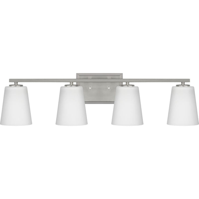 Progress Lighting Vertex Collection Four-Light Bath And Vanity Fixture Brushed Nickel (P300464-009)