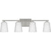 Progress Lighting Vertex Collection Four-Light Bath And Vanity Fixture Brushed Nickel (P300464-009)