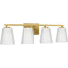 Progress Lighting Vertex Collection Four-Light Bath And Vanity Fixture Brushed Gold (P300464-191)