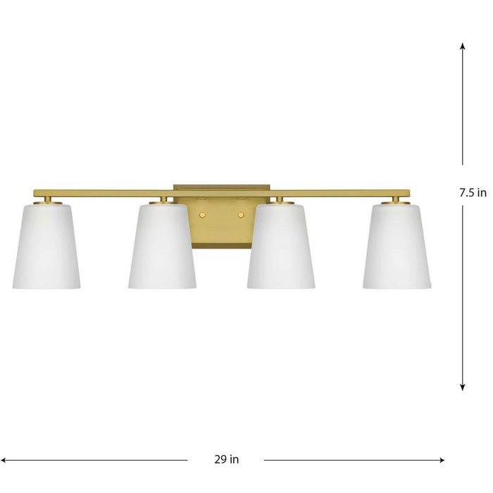 Progress Lighting Vertex Collection Four-Light Bath And Vanity Fixture Brushed Gold (P300464-191)