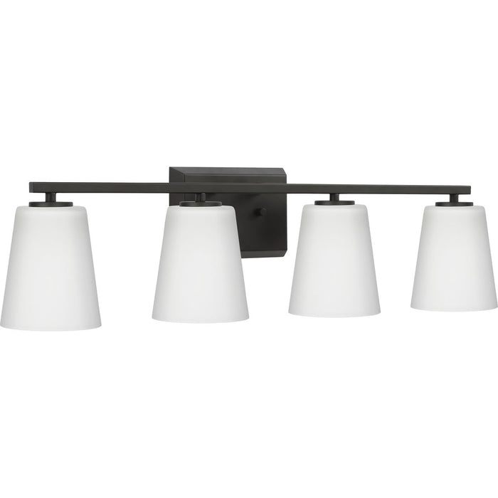 Progress Lighting Vertex Collection Four-Light Bath And Vanity Fixture Matte Black (P300464-31M)