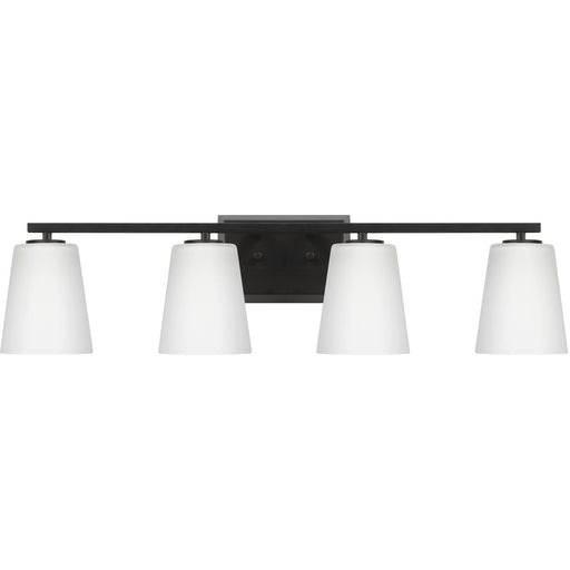 Progress Lighting Vertex Collection Four-Light Bath And Vanity Fixture Matte Black (P300464-31M)