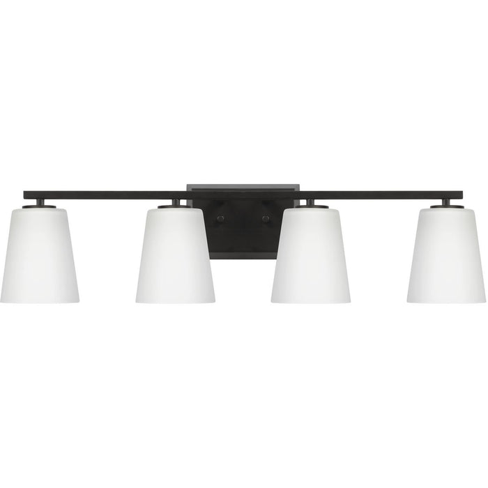 Progress Lighting Vertex Collection Four-Light Bath And Vanity Fixture Matte Black (P300464-31M)