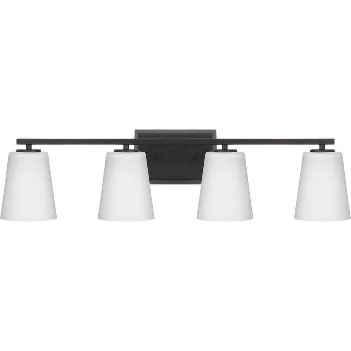 Progress Lighting Vertex Collection Four-Light Bath And Vanity Fixture Matte Black (P300464-31M)