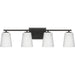 Progress Lighting Vertex Collection Four-Light Bath And Vanity Fixture Matte Black (P300464-31M)