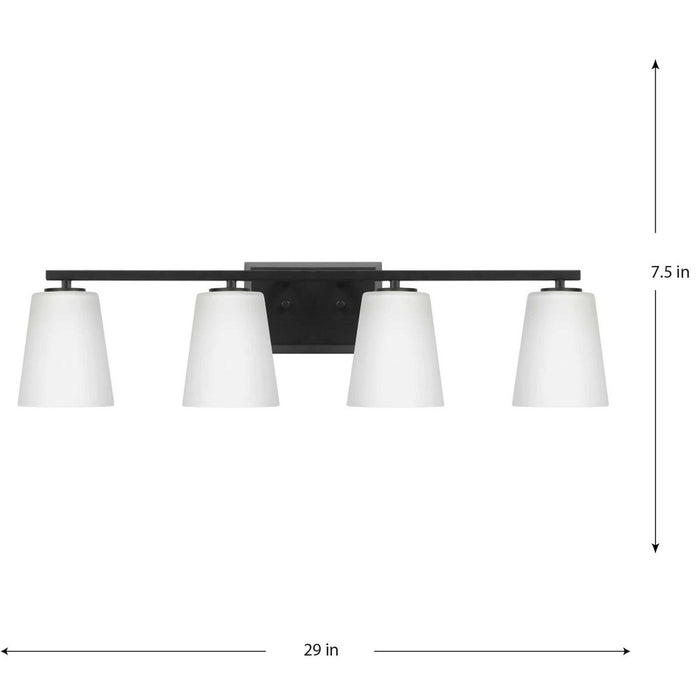 Progress Lighting Vertex Collection Four-Light Bath And Vanity Fixture Matte Black (P300464-31M)