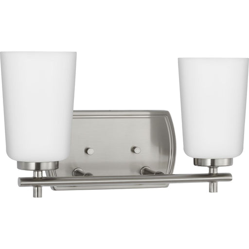 Progress Lighting Adley Collection Two-Light Bath And Vanity Fixture Brushed Nickel (P300466-009)