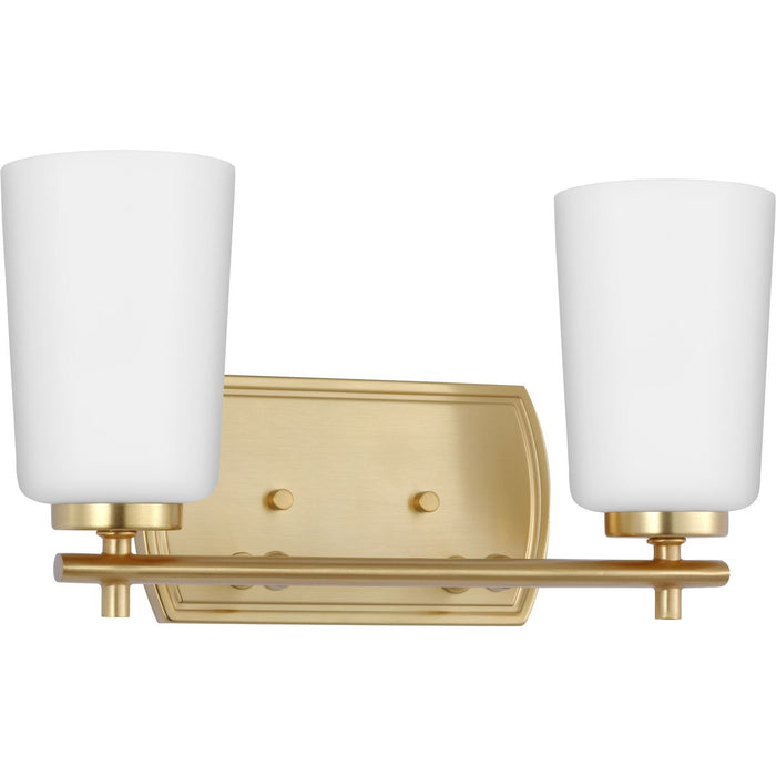 Progress Lighting Adley Collection Two-Light Bath And Vanity Fixture Satin Brass (P300466-012)