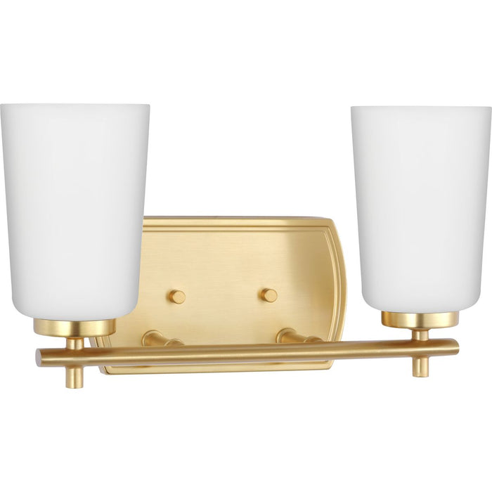Progress Lighting Adley Collection Two-Light Bath And Vanity Fixture Satin Brass (P300466-012)