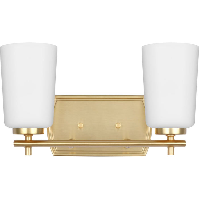 Progress Lighting Adley Collection Two-Light Bath And Vanity Fixture Satin Brass (P300466-012)