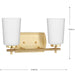 Progress Lighting Adley Collection Two-Light Bath And Vanity Fixture Satin Brass (P300466-012)