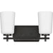 Progress Lighting Adley Collection Two-Light Bath And Vanity Fixture Matte Black (P300466-31M)