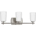 Progress Lighting Adley Collection Three-Light Bath And Vanity Fixture Brushed Nickel (P300467-009)